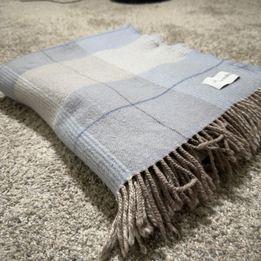 Peacock Alley Unisex 100% Virgin Wool Scarf Fringe Trim Western Luxury Boho